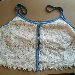 Papaya crochet lace crop top